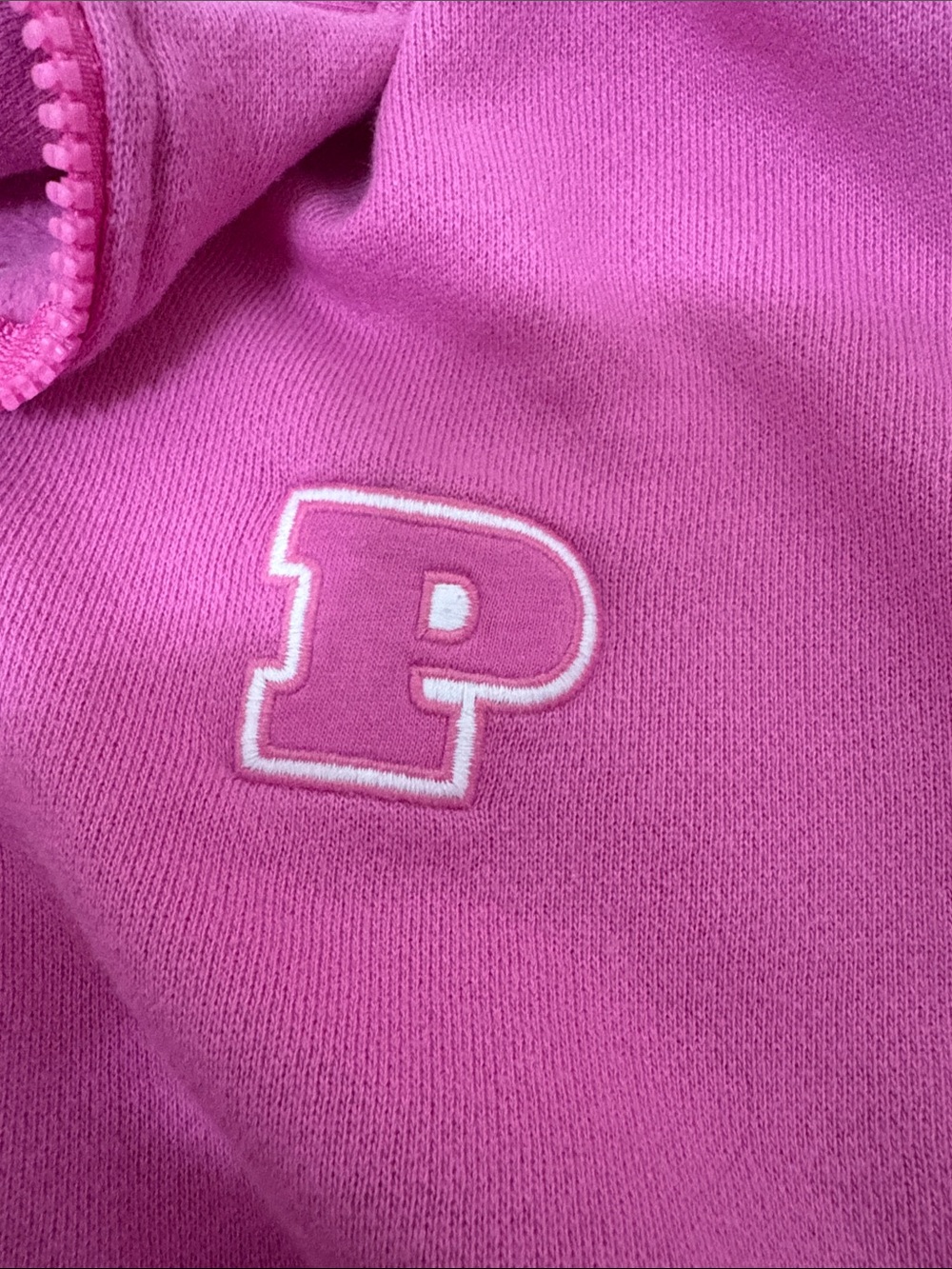 PINK Victoria's Secret Hot Pink Quarter-Zip Pullover - Picture 2 of 4